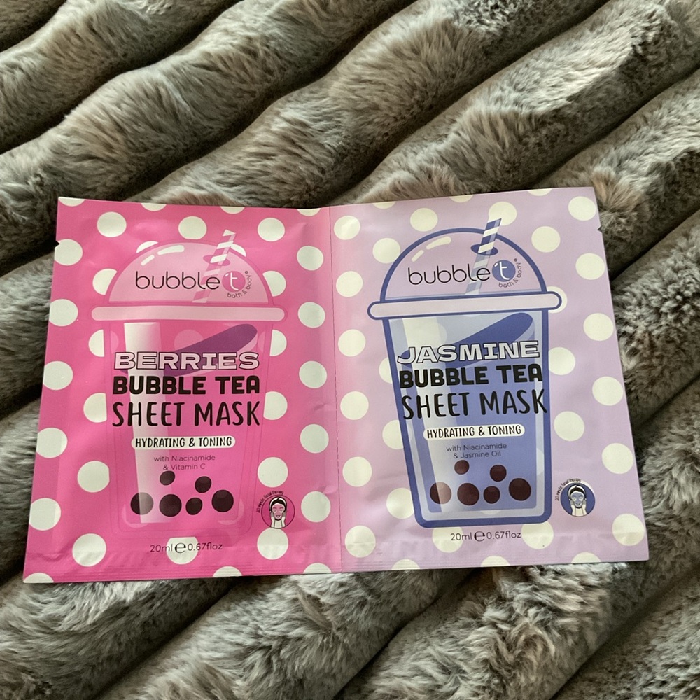 Bubble t bath and body Sheet Mask hydrating and toning gift set